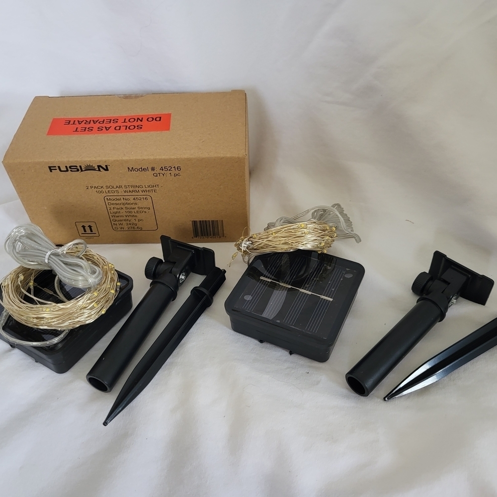Fusion 2 Pack Solar String Light 100 LED's- Warm White, 45216
